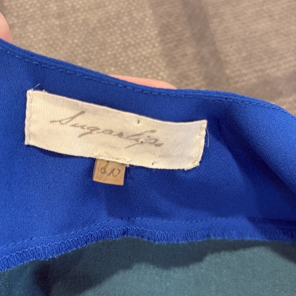 Sugarlips Blue and Green Colorblock Dress - Picture 7 of 8